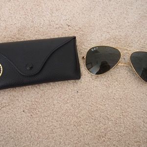 Gold Ray Ban Aviators Polarized